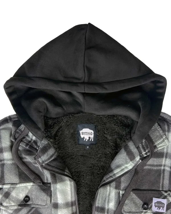 Buffalo Outdoors Hoodies & Sweatshirts For Men^® Workwear Sherpa Lined Hooded Fleece-Black/Grey