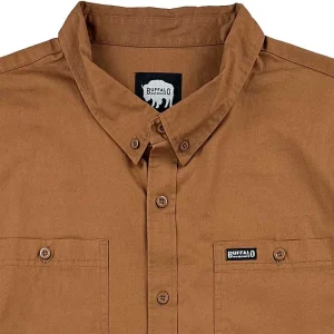 Buffalo Outdoors Button Down Shirts^® Workwear Short Sleeve Button Down Twill Work Shirt-Chestnut Brown