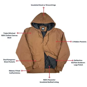 Buffalo Outdoors Men's Jackets^® Workwear Canvas Bomber Jacket-Chestnut Brown