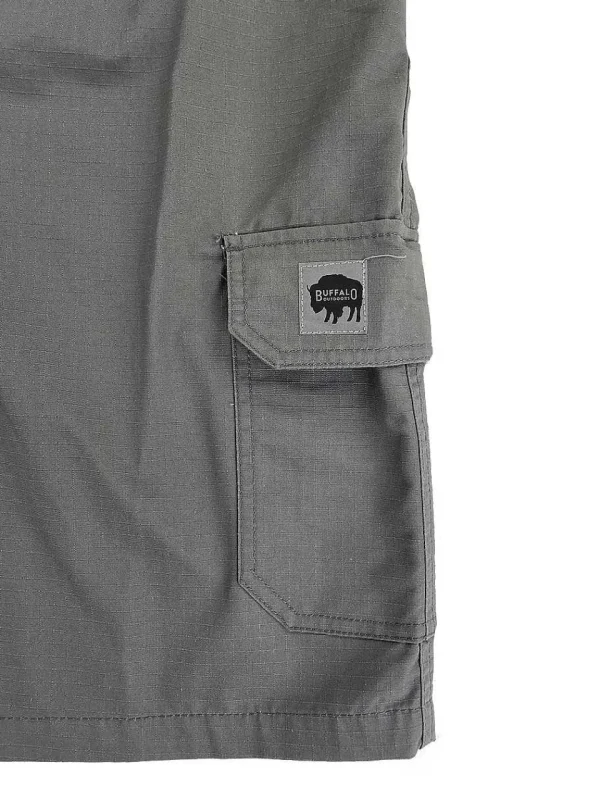 Buffalo Outdoors Men's Shorts^® Workwear Men's Ripstop Cargo Short With Belt- Charcoal