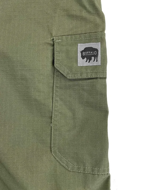 Buffalo Outdoors Men's Shorts^® Workwear Men's Ripstop Cargo Short With Belt- Moss Green