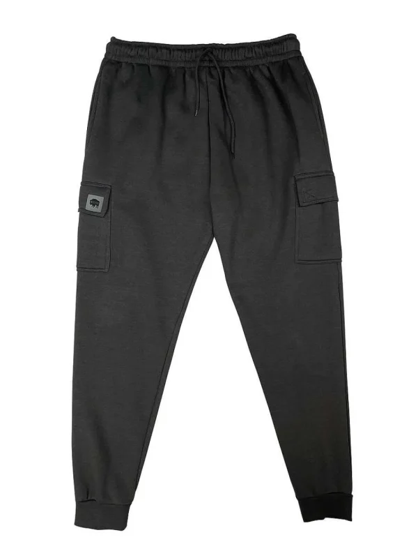 Buffalo Outdoors Pants^® Workwear Men's Fleece Cargo Joggers-Charcoal