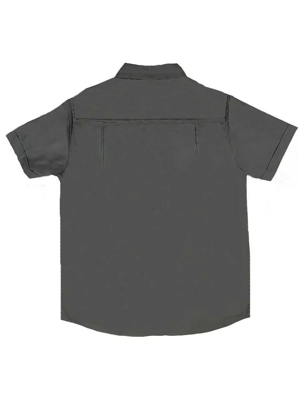 Buffalo Outdoors Button Down Shirts^® Workwear Short Sleeve Button Down Twill Work Shirt-Granite Grey