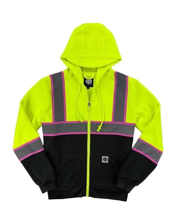 Buffalo Outdoors High Visibility^® Workwear Women's Hi Vis Safety Hooded Sweatshirt