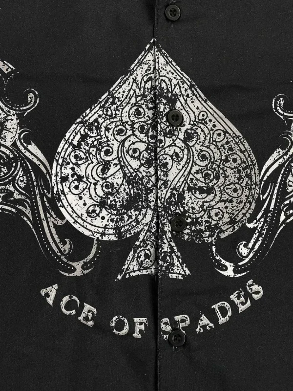 Buffalo Outdoors Button Down Shirts^® Workwear Men's Button Down All-Over Print Camp Shirts-Ace Of Spades