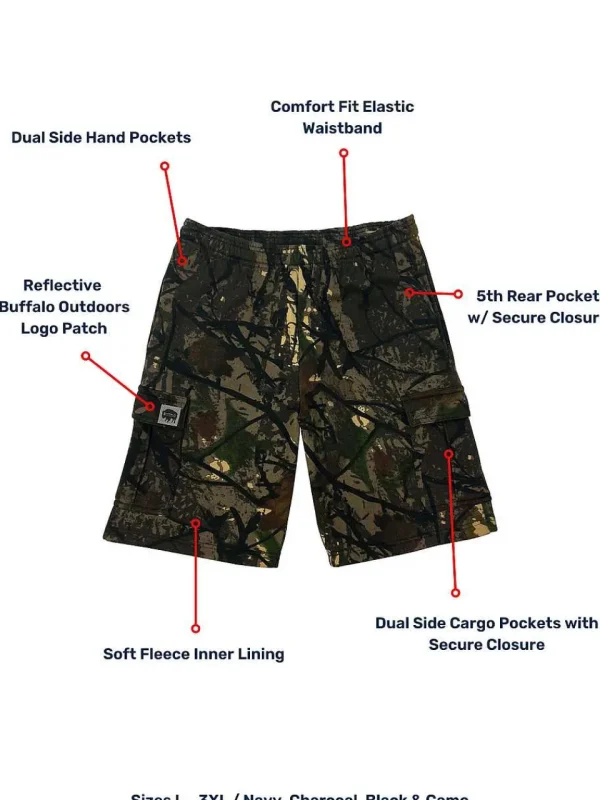 Buffalo Outdoors Men's Shorts^® Workwear Fleece Lined All-Season Shorts-Camo