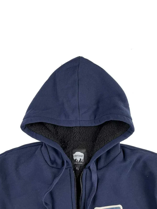 Buffalo Outdoors Hoodies & Sweatshirts For Men^® Workwear Men's Sherpa Lined Hooded Sweatshirt-Navy Blue