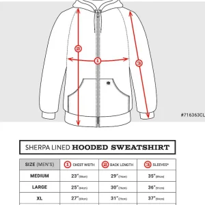 Buffalo Outdoors Hoodies & Sweatshirts For Men^® Workwear Men's Sherpa Lined Hooded Sweatshirt-Charcoal