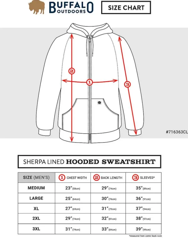 Buffalo Outdoors Hoodies & Sweatshirts For Men^® Workwear Men's Sherpa Lined Hooded Sweatshirt-Charcoal