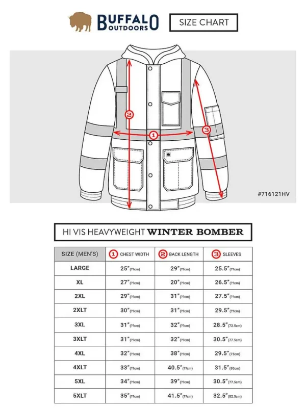 Buffalo Outdoors Men's Jackets^® Workwear Class 2 Hi Vis Safety Winter Jacket