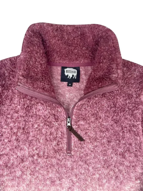 Buffalo Outdoors Tops^® Workwear Women's 1/4 Zip Fade Sherpa-Purple