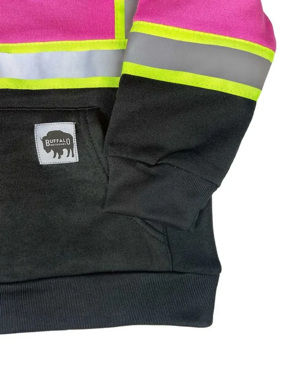 Buffalo Outdoors Hoodies^® Workwear Kid's Hi Vis Pink Reflective Safety Hoodie