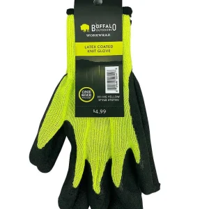 Buffalo Outdoors Gloves^® Workwear Hi Vis Latex Coated Knit Gloves