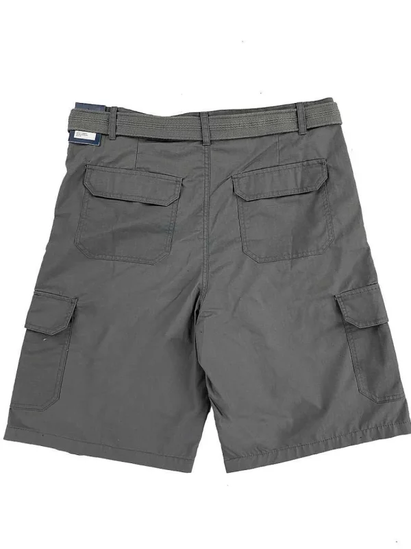 Buffalo Outdoors Men's Shorts^® Workwear Men's Ripstop Cargo Short With Belt- Charcoal