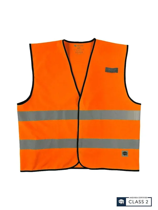 Buffalo Outdoors Vests^® Workwear Class 2 Hi Vis Reflective Safety Work Vest-Orange