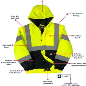 Buffalo Outdoors Men's Jackets^® Workwear Class 2 Hi Vis Safety Winter Jacket