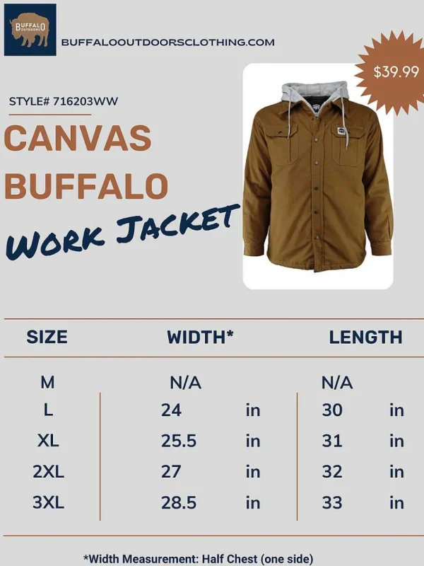 Buffalo Outdoors Men's Jackets^® Workwear Canvas Buffalo Work Jacket-Black